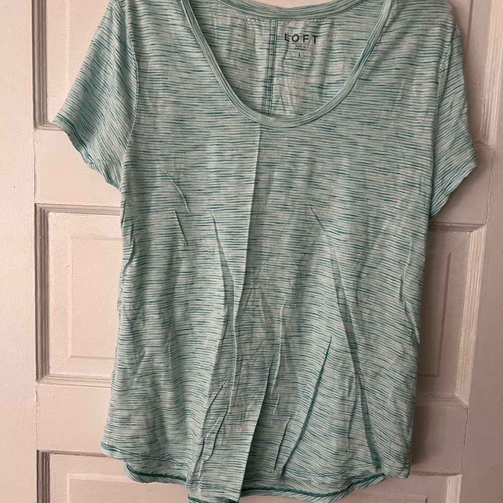 LOFT Women's Aqua Short Sleeve Tee